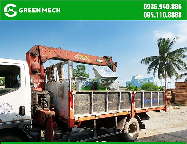 Quá trình vận chuyển và lắp đặt máy băm dăm gỗ đến KCN Hòa Khánh - Đà Nẵng