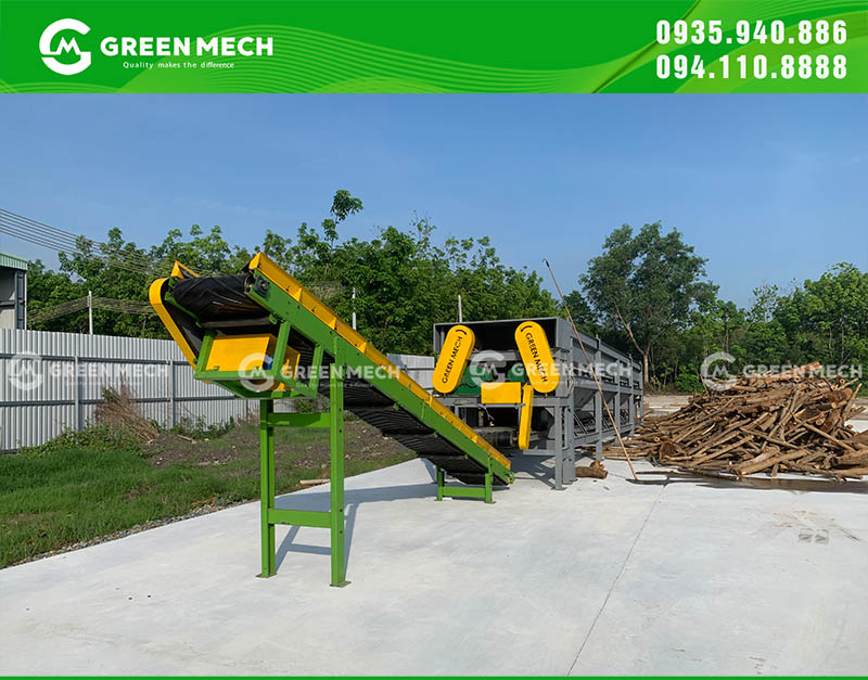 Lắp ráp máy bóc vỏ cây 2 trục tại Bình Phước