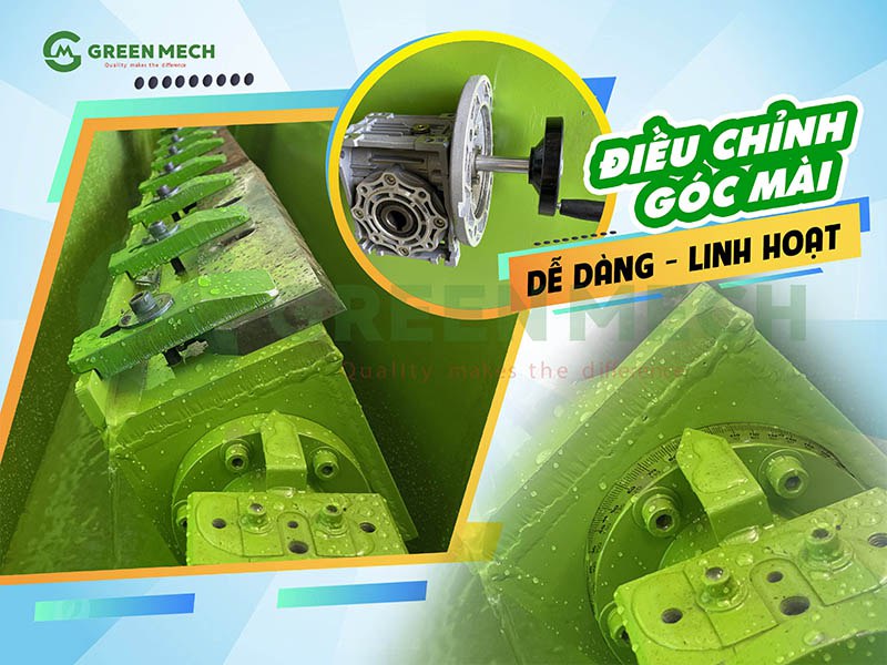 Máy mài dao băm HT2000 có thể điều chỉnh góc mài dễ dàng và linh hoạt Máy mài dao băm HT2000 có thể điều chỉnh góc mài dễ dàng và linh hoạt